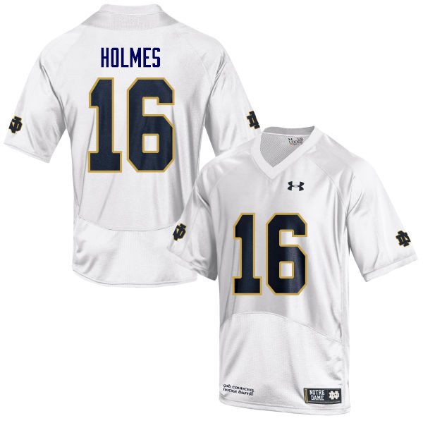 Men #16 C.J. Holmes Notre Dame Fighting Irish College Football Jerseys Sale-White